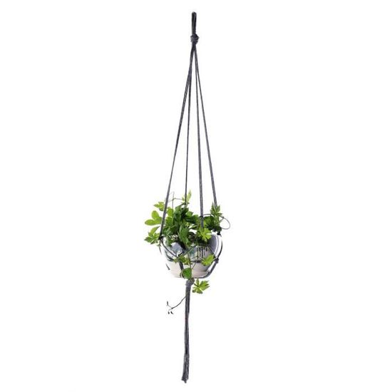 4 Pièces Corde Tressée Macramé Pour Suspendre Des Pots De Plantes - 100x20 Cm, Coton, Avec Pompons, Décoration Intérieure/extérieure - 2
