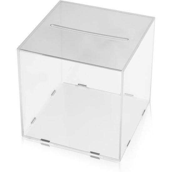 Meyagot Tirelire Acrylique Transparente Inouvrable - Cube 12x12x12 Cm - Motivation Épargne Garantie !