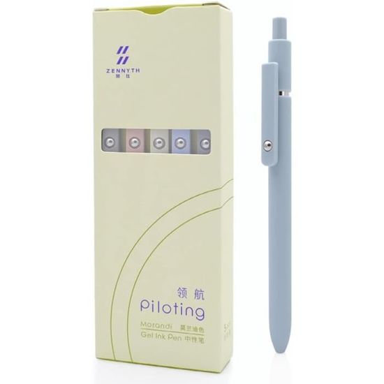 Lot De 5 Stylos Gel Kaco Pointe 0,5 Mm - Série Macarons Couleurs Assorties - Rétractable, Rechargeable