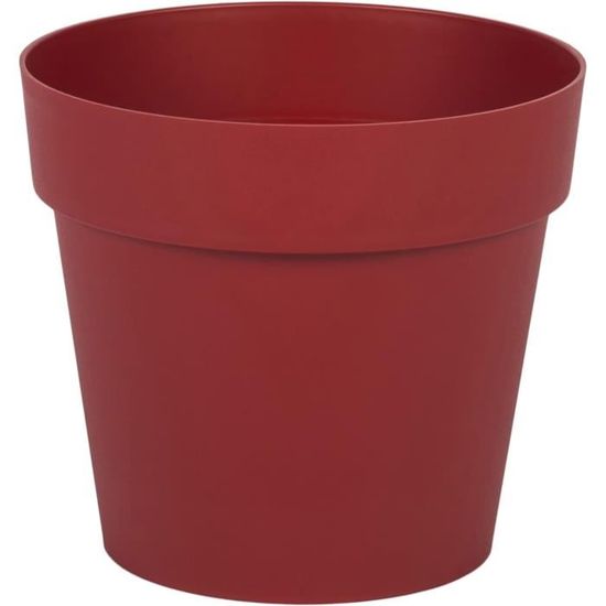 EDA Vaso Rotondo TOSCANA 30 Cm – 10 Litri, Antigelo E Anti-UV, Made In France – Rosso Borgogna