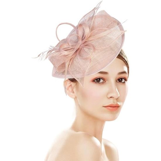 Chapeau Pour Femme En Organza - Bord Large 8cm - Pour Mariage, église, Thé - Taille Ajustable 54-58cm