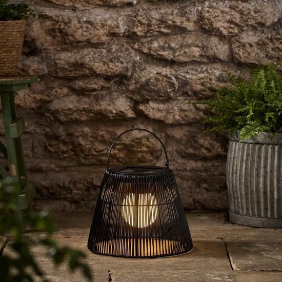 Lampe Solaire De Jardin Étanche - Design Vintage Creux Fleuri - 15,5x15,5x11,5 Cm - Éclairage LED Extérieur Autonome