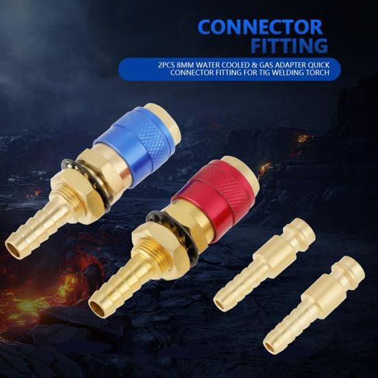 Raccord Rapide Eau/gaz M6 En Laiton - Pour Torche Soudage MIG TIG - Connexion Facile Et Sécurisée - 7