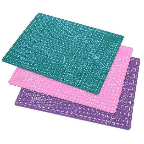 HURRISE tapis de découpe modèle 3 pièces tapis de découpe A4 vert menthe  modèle coupé papier tampon en caoutchouc gravure