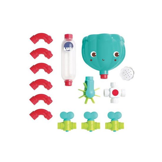 Circuit D'eau à Construire Ludi – 14 Pièces Ventousables – Moulin, Arroseur – Jeu De Bain éducatif Dès 18 Mois