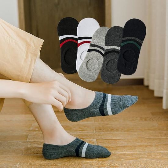 Chaussettes Basses Femmes BUDERMMY - Lot De 6 Paires Invisibles Antidérapantes - Coton - Taille 35-41