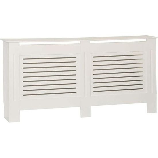 Cache-Radiateur Milton Blanc MDF - Étagère Supérieure - Extra Large - Vida Designs