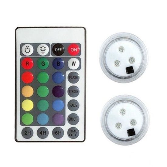 Vankarr Lumiere Piscine LED Submersible Avec Télécommande Éclairage Etanche Lampes IP68 Étanche Lumières Sous-marines Pour Aquariums, Baignoire, Étangs (4 Pièce