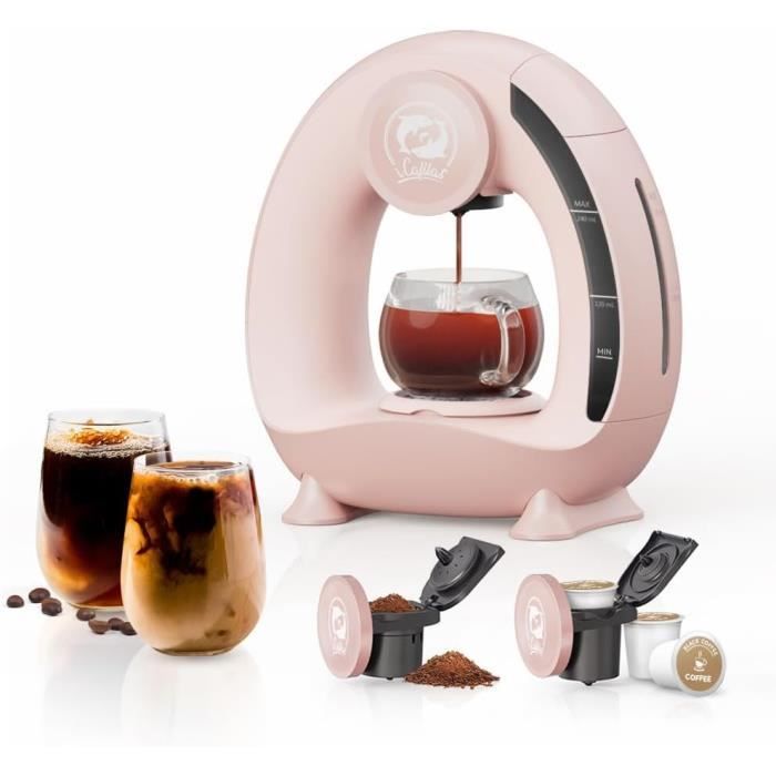 Famiworths Cafetière à portion unique, machine à café glacé et chaud Famiworths Cafetière à portion unique, machine à café glacé et chaud