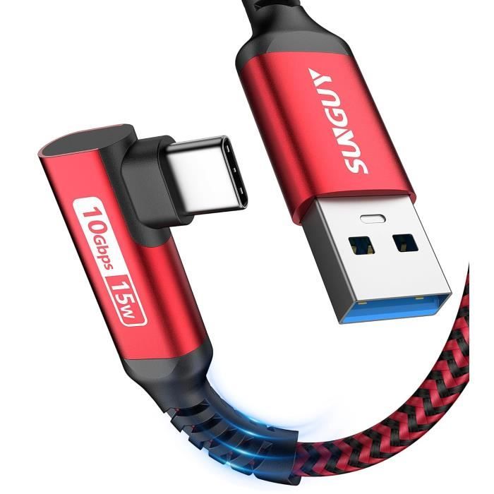 Hub USB 3.0 Coudé à 90° Avec 2 Ports USB 2.0 - En Aluminium, Plug & Play - Compatible Téléphone, Ordinateur, Stockage - Conception Compacte - 9