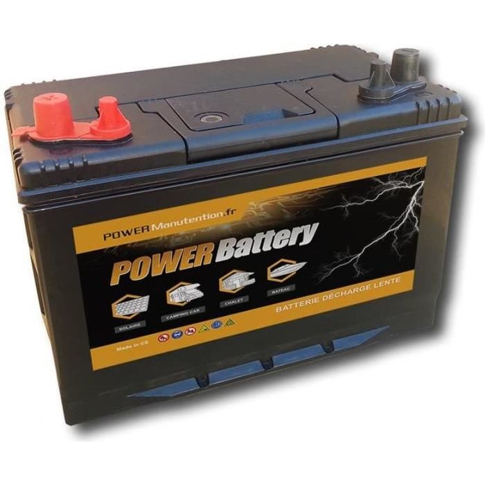 Batterie décharge lente camping car bateau 12v 120ah 330x172x242mm