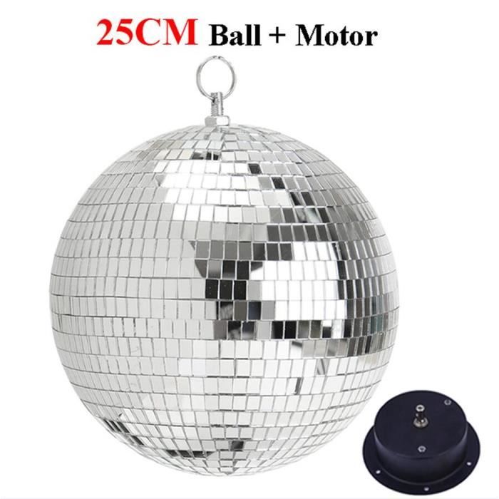 Boule Disco Miroir Argenté 30 Cm - Pour Fêtes, Anniversaires, Décoration Lumineuse Avec Anneau De Suspension