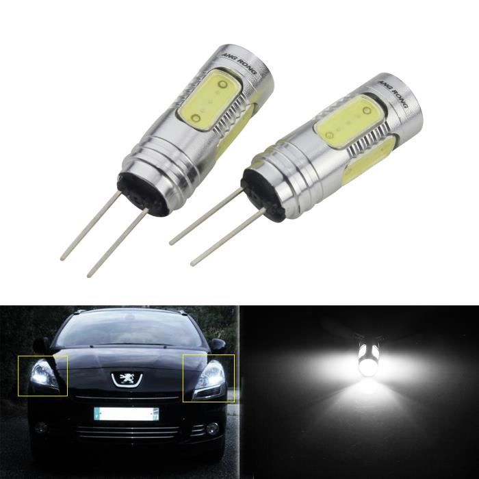 2 Ampoule HP24 HP24W G4 LED Blanc COB 7.5W Feux de jour POUR PEUGEOT 3008 5008 CITROEN C5
