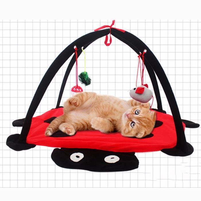 Tapis de jeu et d’activité Tapis de jeu pour chat avec jouet Tente de jeu chaton Lit rembourré pour Chien