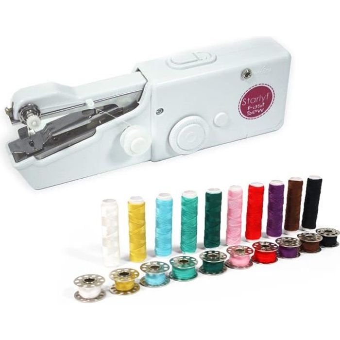 Starlyf Fast Sew – Machine à coudre sans fil Easy Retouche + Kit Bobines 20 pcs