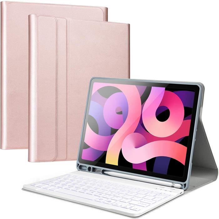 7 Couleurs rétro-éclairé Clavier Bluetooth pour iPad Air 4 10.9 2020- iPad Pro 11'' 2018-2020Détachable Clavier avec Etui de Pro 224