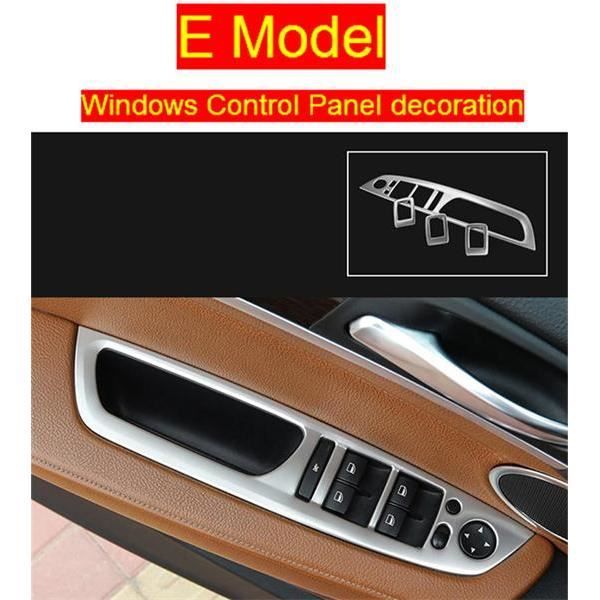 Amenagement Interieur,Voiture style intérieur boutons panneau cadre décoration couvre garniture autocollants - Type E Model Silver