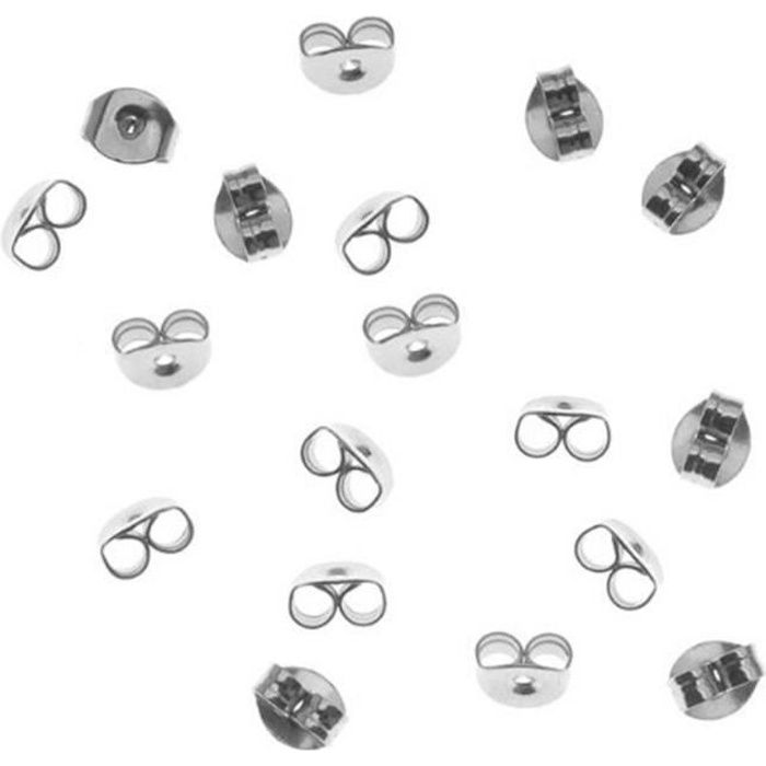 Lot de 10 poussettes fermoirs pour boucle d'oreille en argent sterling 5 mm