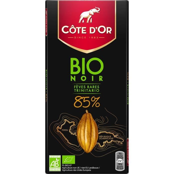 Côte d'Or Bio tablette de chocolat Noir 85% 90g
