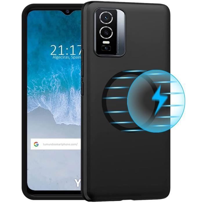 Coque pour Vivo Y76 5G avec Cercle Métal Mat Noir