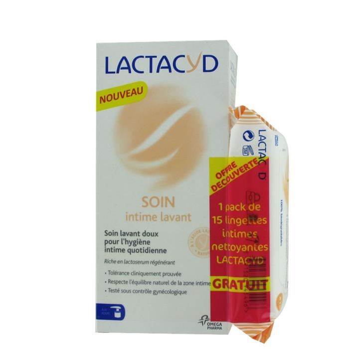 Lactacyd Femina Soin Intime Lavant 200 ml + 1 paquet de lingettes OFFERT