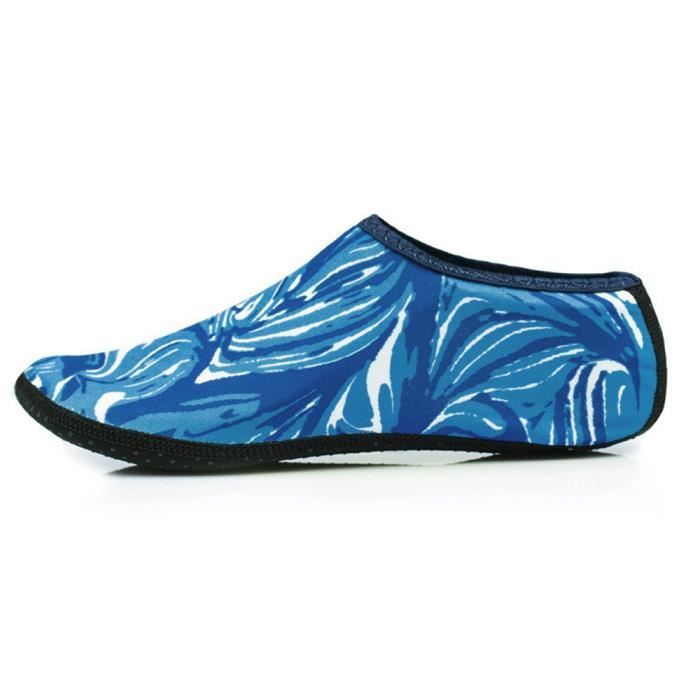 BLEU Chaussures Aqua Anti-dérapantes sur la Plage Isolation Thermique Yoga Exercice Piscine Nager pour Mixte Adulte Enfant
