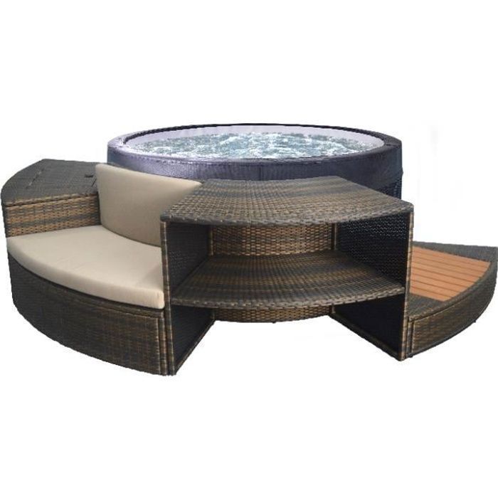 Pack spa semi rigide rond VITA + mobilier - NetSpa - 4 places - Ø 156 x H 70 cm