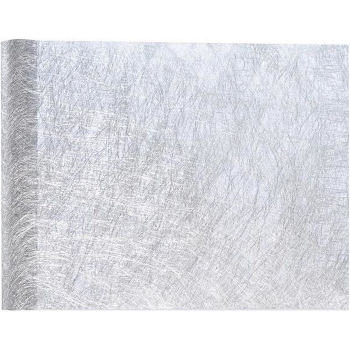 Chemin de table de Noël argenté métallisé chic 30cm x 25m (x1) R/4755