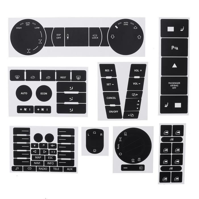 Kit Autocollant Réparation de Bouton Sticker Pour Véhicule VW Volkswagen Touareg 2004–2009