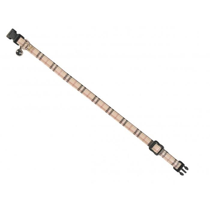 Collier chat. ECOSSAIS beige. 20-30cm x 10mm.-Vadigran 3,000000 Beige