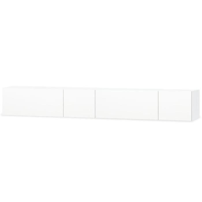 vidaXL Meuble TV 2 pcs Aggloméré 120 x 40 x 34 cm Blanc brillant