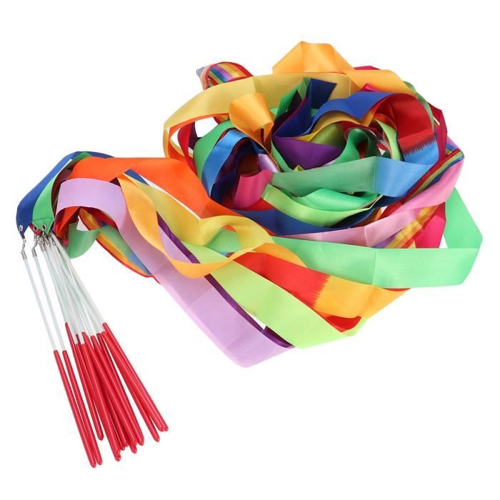 14 pcs Ruban Belle Gymnastique Durable Portable Coloré Rythmique de Couleur pour Enfants Adultes RUBAN DE GYMNASTIQUE RYTHMIQUE