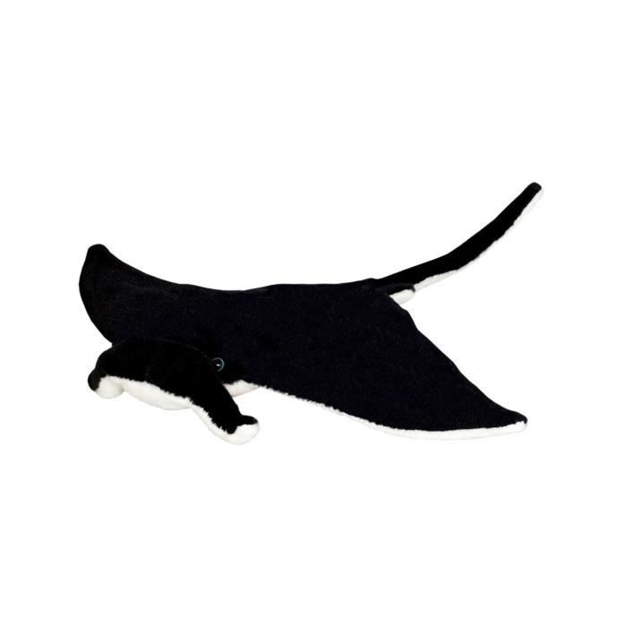 Peluche Raie Aigle Noir Et Blanche 36cm - Animaux Marins - Doudou Enfant