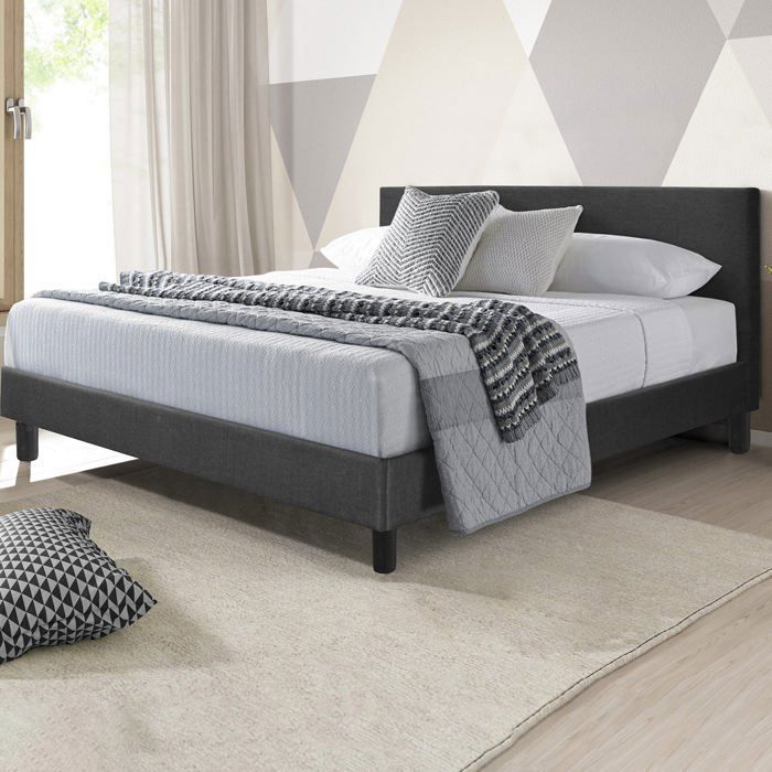Lit Marquis 140 x 190 by Sampur Gris foncé Cadre de Lit : Sommier à Lattes + Tête de Lit Inclus - Design Scandinave et Moderne Lit Marquis 140 x 190 by Sampur Gris foncé Cadre de Lit : Sommier à Lattes + Tête de Lit Inclus - Design Scandinave et Moderne