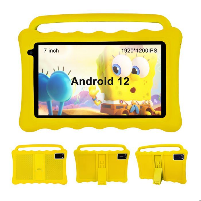 TIBUTA Kids Tablet 7 Pouces 2 GB RAM +32 GB ROM Parental Contres Cadeaux pour Tablet Enfants-Jaune