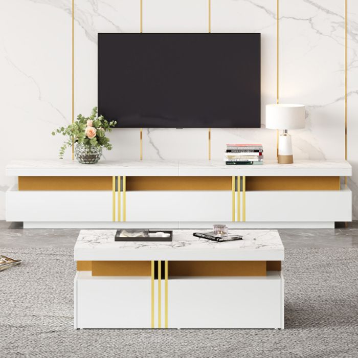Ensemble meubles de table basse et meuble TV - avec éclairage LED et