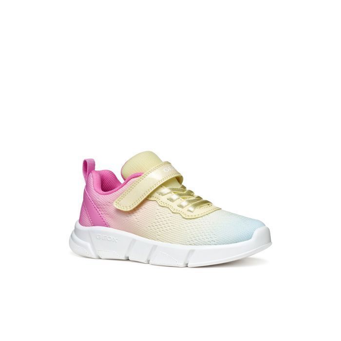 Geox GEOX Aril B – Baskets basses fille multicolores scratch et lacets élastiques