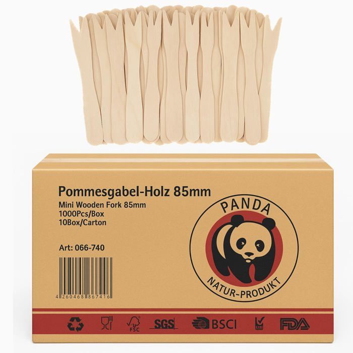 Wisefood Lot De 100 Fourchettes Jetables Bois Bouleau 16cm - Biodégradables, Écologiques Et Résistantes