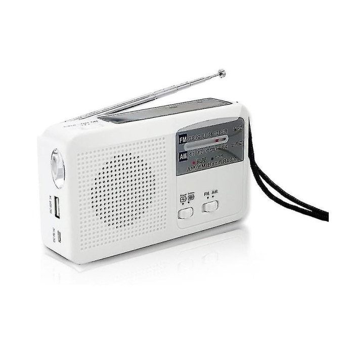 ®RisingFF Radio durgence à énergie solaire et manivelle piles radio FM/AM lampe de poche LED chargeur de téléphone USB