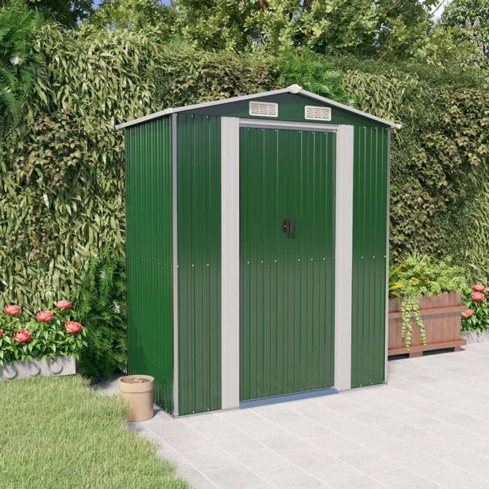 Petit Prix Abri de jardin ArmoireMaiosn 192x108x223 cm Acier galvanisé outils de jardinage - vue 3