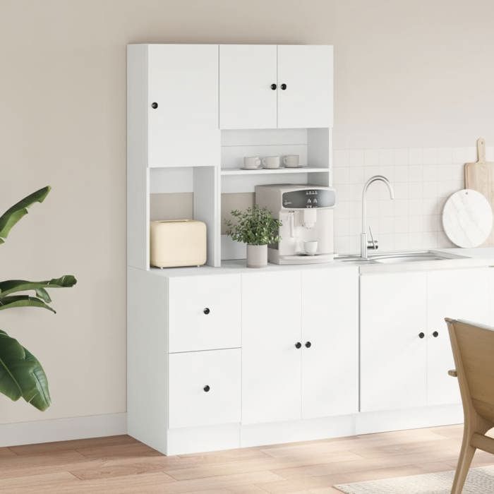 JILI*NEW Meuble cuisine rangement/Armoire de cuisine blanc 95x50x180 cm bois dingénierie FR 1208