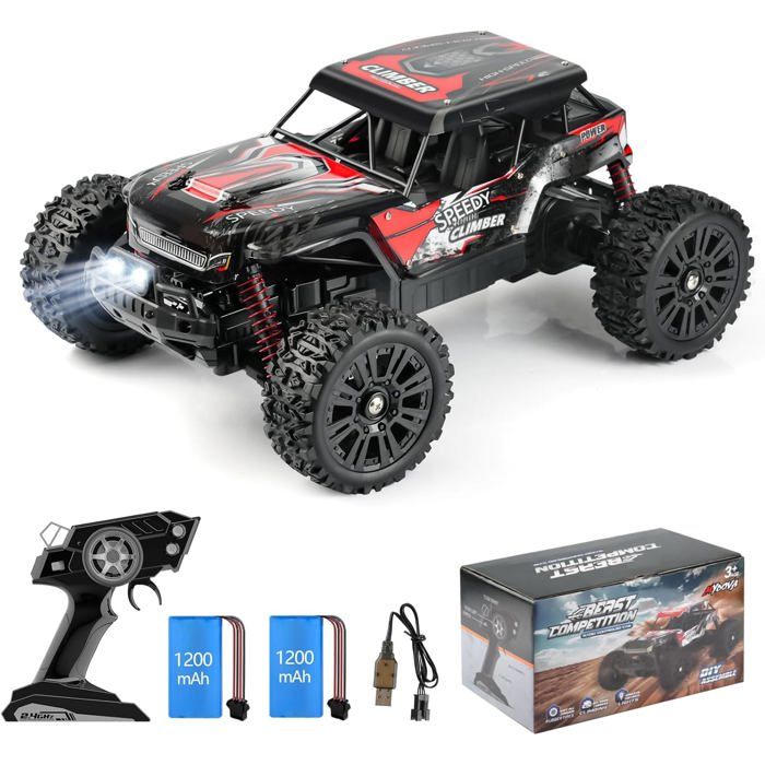 Voiture Télécommandée 4WD Voiture RC Voiture 1:14 2.4GHz Rouge Haute Qualité - Jeux