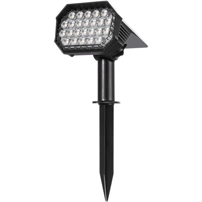 Spot solaire extérieur - PZCC - Lot de 2 - Étanche IP65 - 28 LED - Énergie solaire & USB - Blanc chaud