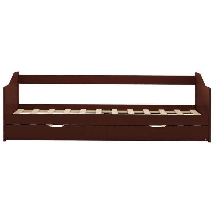 Structure de lit - desgin extensible - sans matelas - marron foncé - 90x200 cm - pour adulte/enfant Y82g35