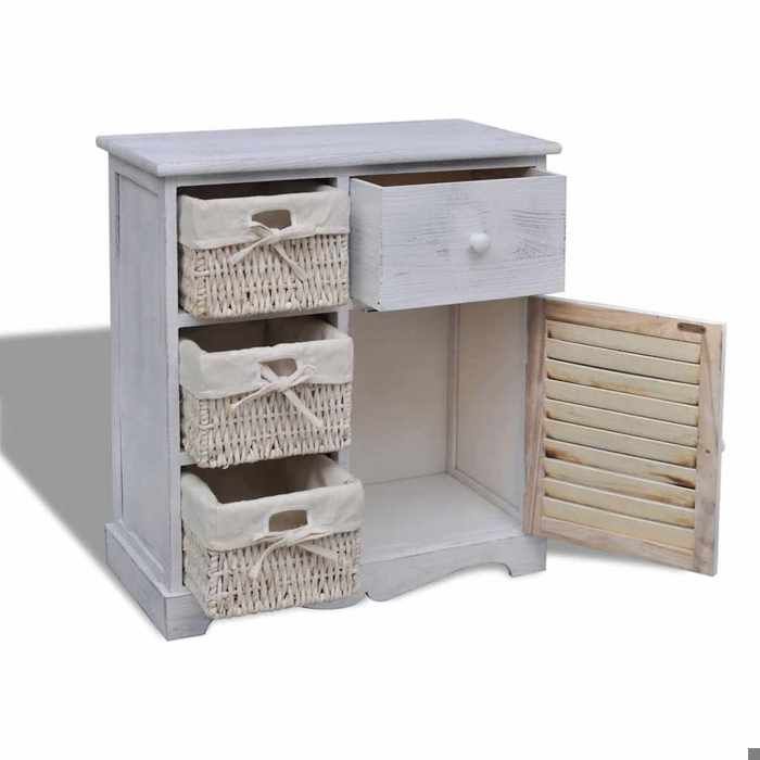 Armoire 60x30x63 cm en tissu blanc - Tiroirs - Capacité de charge maximale (totale) : 50 kg 35719