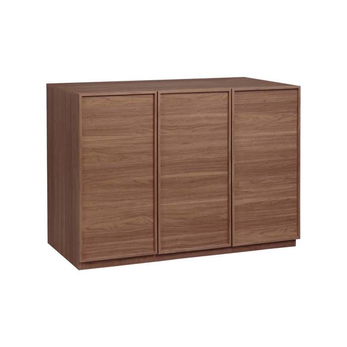 Îlot central de cuisine décor bois 3 portes noyer - Kuba Îlot central de cuisine décor bois 3 portes noyer - Kuba