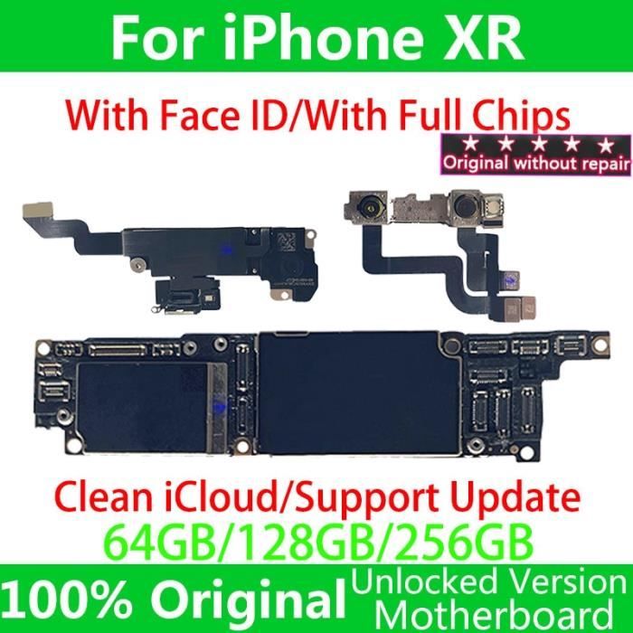 XR 64 Go NoFaceID-Carte mère originale débloquée pour iPhone, avec