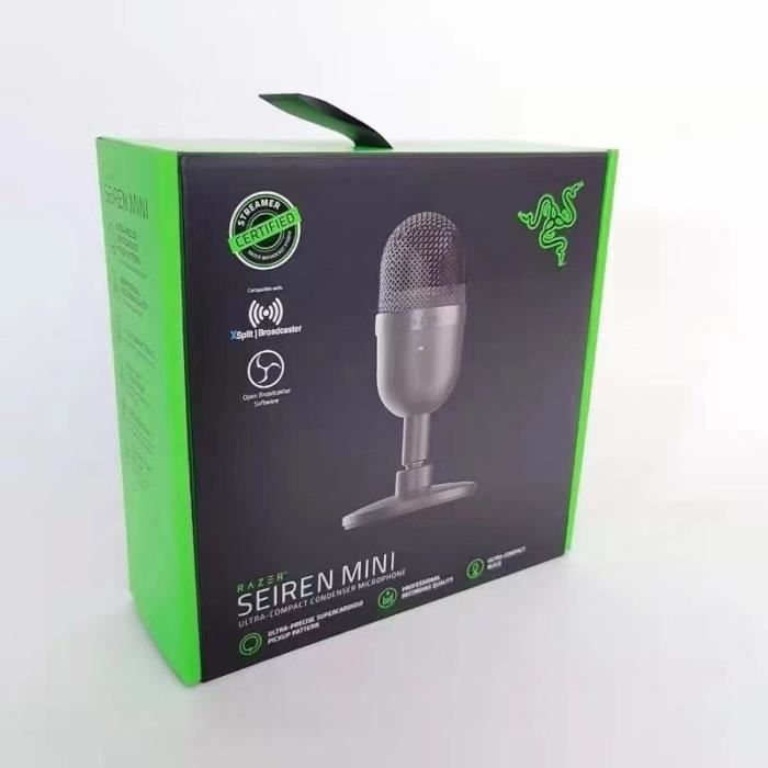 Noir-Razer Seiren-Mini microphone à condensateur USB, microphone