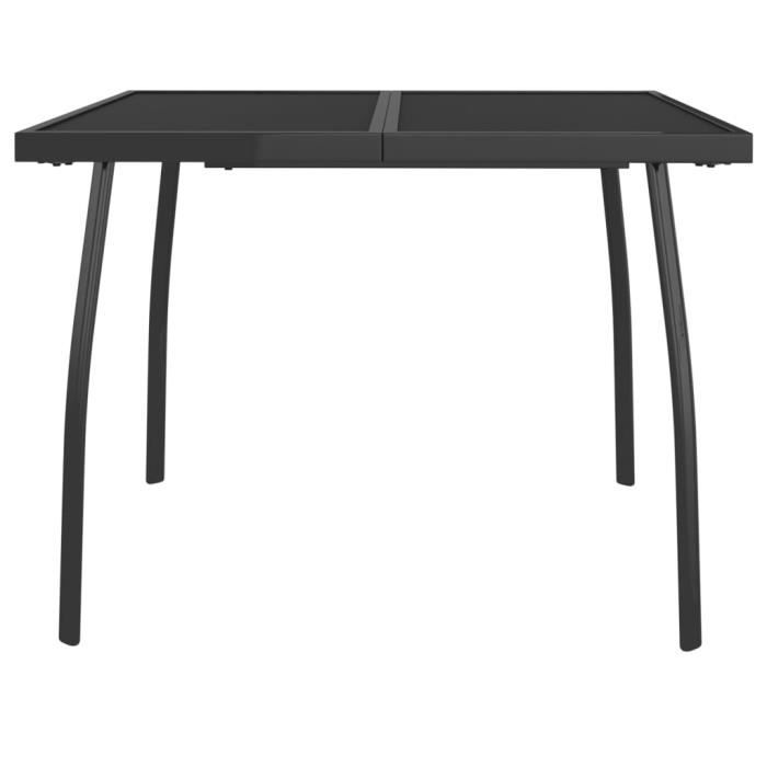 Akozon Table de jardin anthracite 100x100x72 cm Treillis dacier - 7891450693132