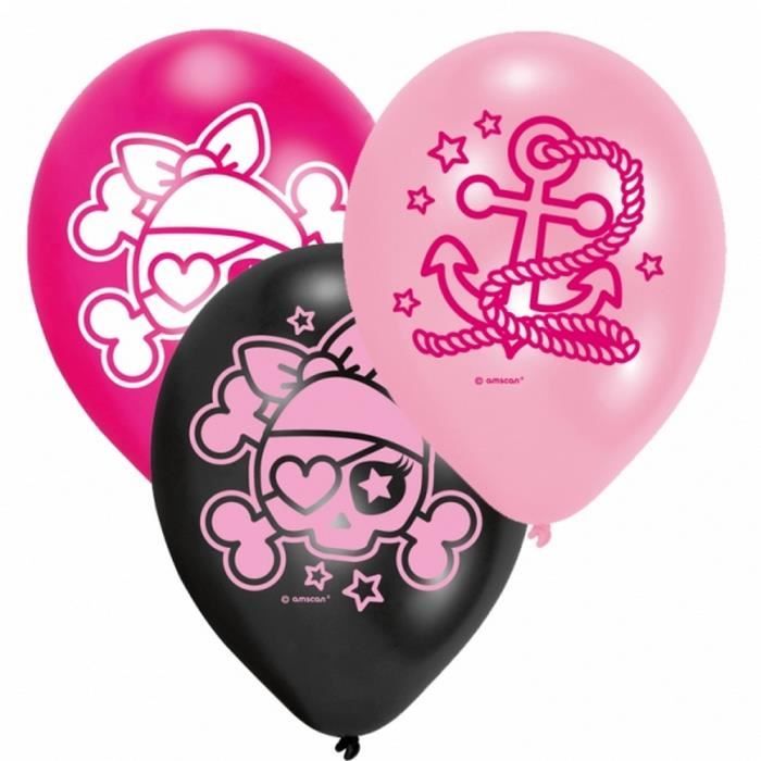 Lot De 6 Ballons Pirate Fille Deco Anniversaire Cdiscount Maison